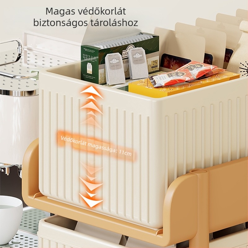 Asztali tároló doboz teafilterek rendezésére, műanyag és rozsdamentes acél, 1 L kapacitás, INS stílus, Modell 2162362622718151424