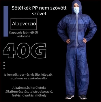 PP védőruha összekapcsolt dizájnnal és légáteresztő filmmel izolációhoz