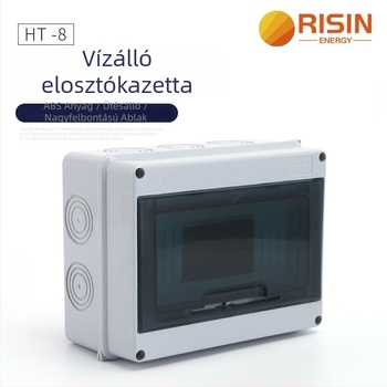 Kültéri IP65-es kapcsoló-elosztó doboz 2–24 áramkörhöz, 125A, sínre szerelhető, ABS lángálló ház