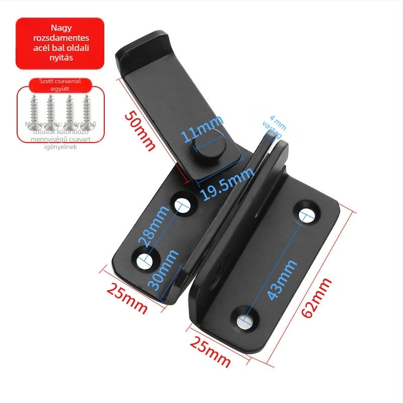 G2010 rozsdamentes acél ajtózár, faajtókhoz és irodai szekrényekhez, modern egyszerű stílus