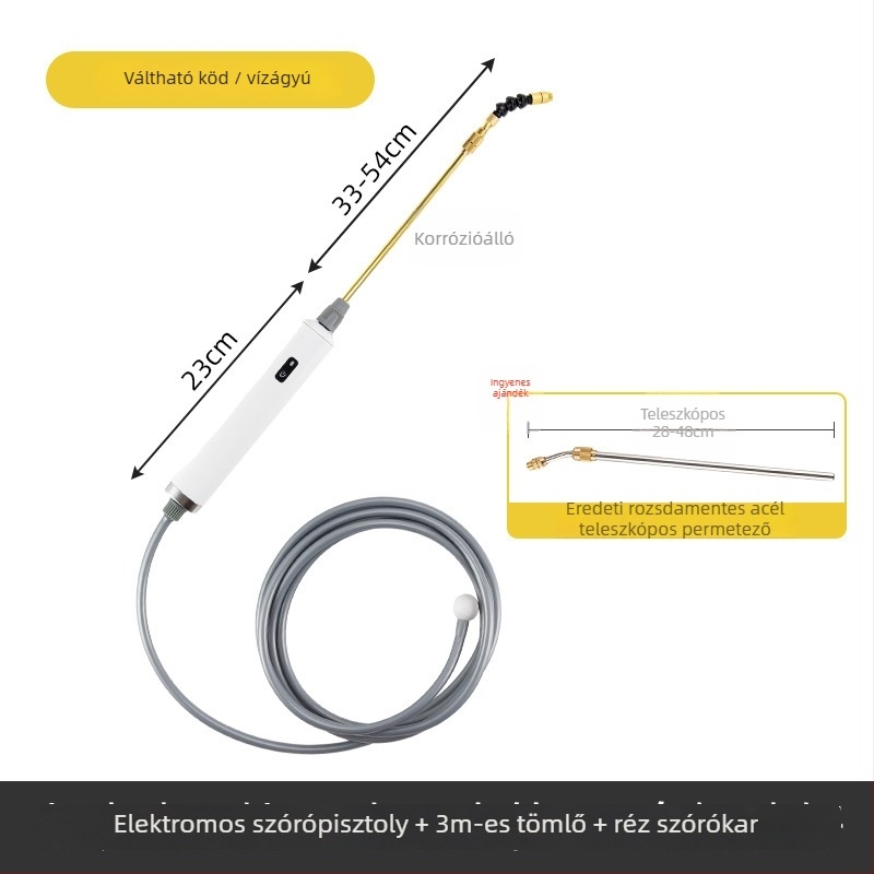 Elektromos permetezőpisztoly öntözéshez – atomizáló fúvóka, 25V, termékkód Ltao720322072972