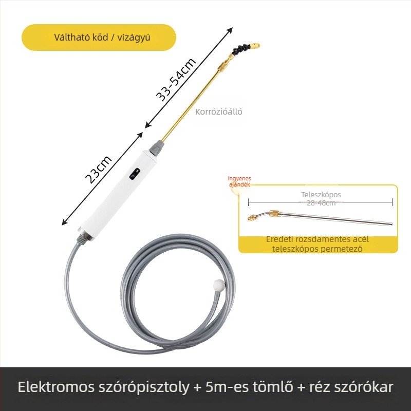 Elektromos permetezőpisztoly öntözéshez – atomizáló fúvóka, 25V, termékkód Ltao720322072972