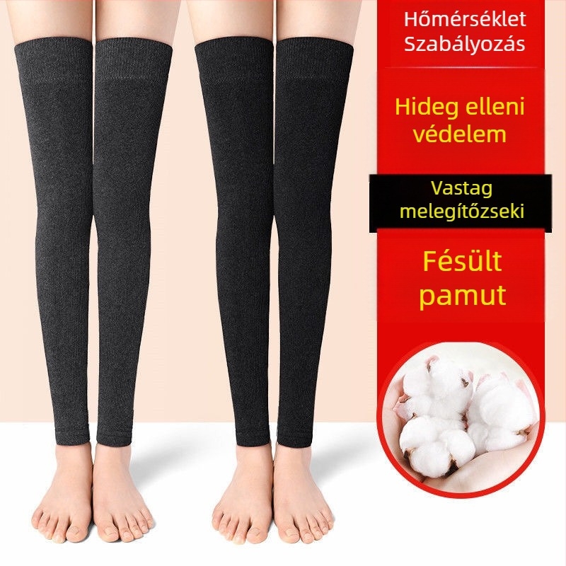 Női térd fölötti melegítőharisnya, vádli védelmével, spandex anyagból, őszre és télre, alkalmas egyéb sportokra