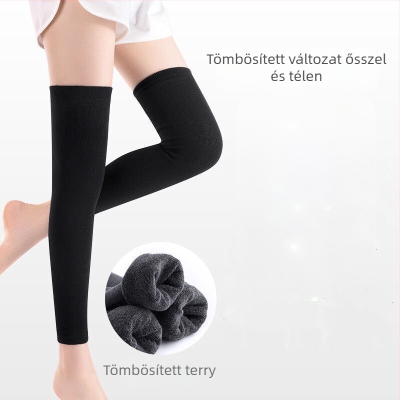 Női térd fölötti melegítőharisnya, vádli védelmével, spandex anyagból, őszre és télre, alkalmas egyéb sportokra