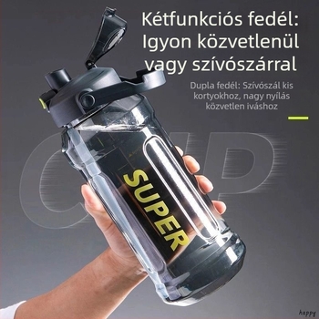 Sippy pohár, sportos stílusú szívószállal, egy kattintással felnyíló fedél, PC műanyag, magasság 7,5 cm
