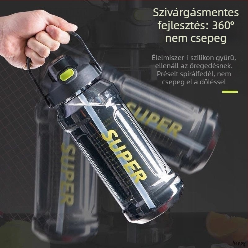 Sippy pohár, sportos stílusú szívószállal, egy kattintással felnyíló fedél, PC műanyag, magasság 7,5 cm