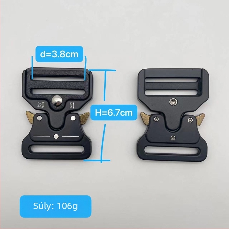 Taktikai övcsat cinkötvözetből, nagy szilárdságú, kopásálló, állítható, webbinghez kompatibilis