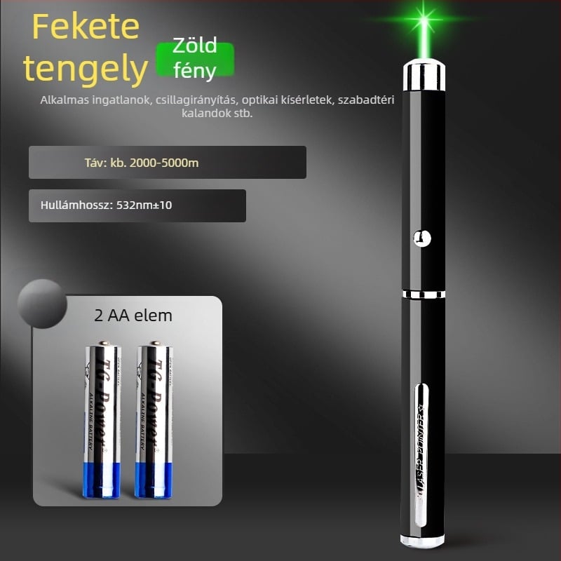 Nagyteljesítményű lézerpointer és zseblámpa – hosszú hatótávolság, infravörös töltés
