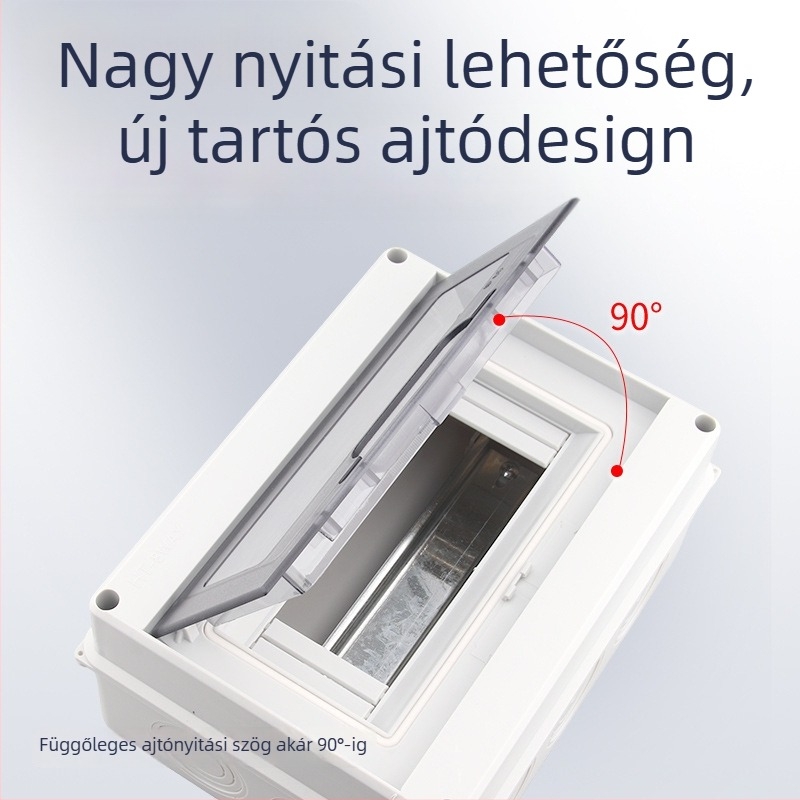 Plasztik vízálló elosztódoboz 2–24 körhöz, felületre szerelt, háztartási elektromos doboz