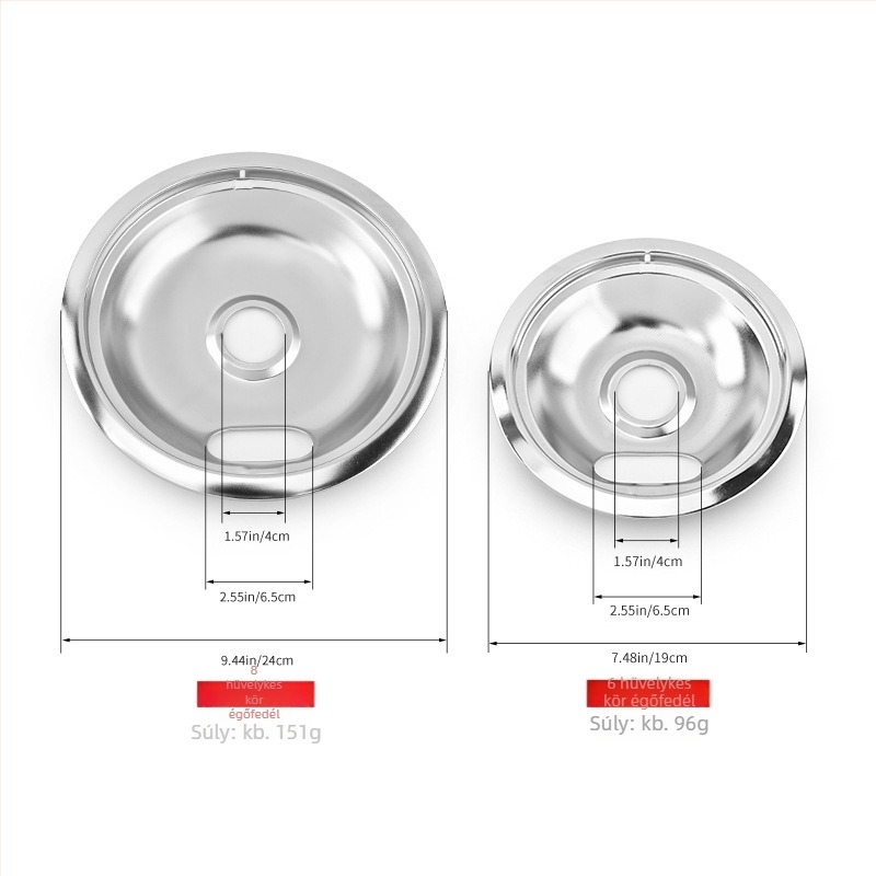 Grill égő fedél olajcsepegő tálcával, olajvisszafutó tálcával és olajtisztító tálcával; közvetlen szerelés; Type A modell; származás Yangjiang; 600 g
