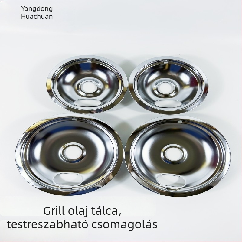 Grill égő fedél olajcsepegő tálcával, olajvisszafutó tálcával és olajtisztító tálcával; közvetlen szerelés; Type A modell; származás Yangjiang; 600 g