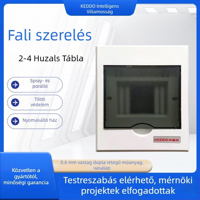 Elosztó doboz rejtett felszerelésű Type C, műanyag vízálló kültéri, 2-46 áramkör, elektromos vezérlés