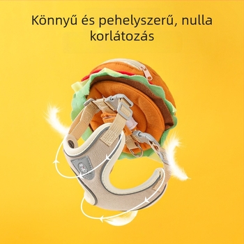 Kutyahám mellény-stílusú beépített hátizsákkal, kis testű kutyáknak - rajzfilm dizájnú sétahám