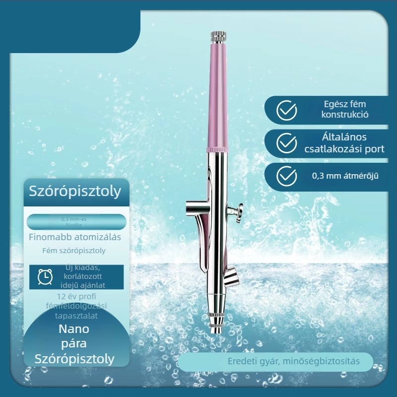Hydratáló permetező oxigéninjekcióval, fémtest, univerzális modell, kapcsolóval irányítva, maximális teljesítmény 260kp