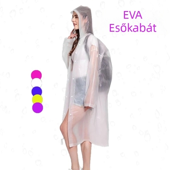 EVA anyagú esőkabát, vastagított, hosszú darabos kivitel, kültéri túrákhoz, könnyű és hordozható