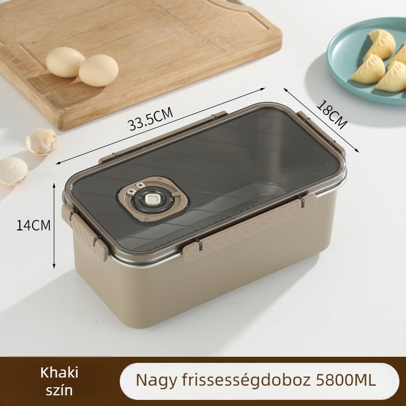 Élelmiszer-minőségű 304 rozsdamentes acél hűtősdoboz, téglalap alakú, zárható, gyümölcsök tárolására, kapacitás 2.1–5 L