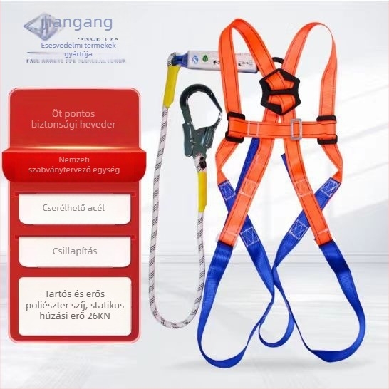 Jiangang ötpontos biztonsági öv, teljes testű magassági munkaheveder, modellek 680104, 680802, 680806