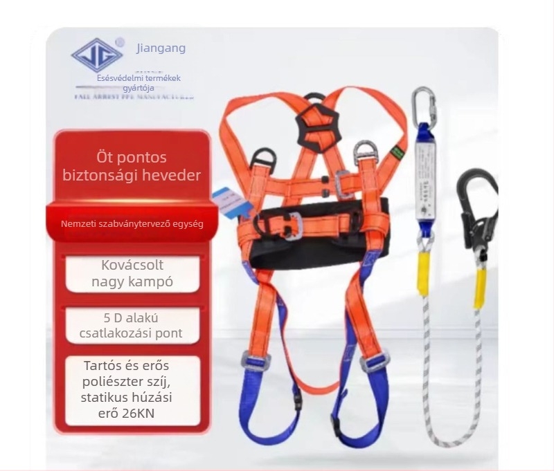 Jiangang ötpontos biztonsági öv, teljes testű magassági munkaheveder, modellek 680104, 680802, 680806