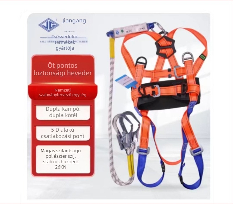 Jiangang ötpontos biztonsági öv, teljes testű magassági munkaheveder, modellek 680104, 680802, 680806