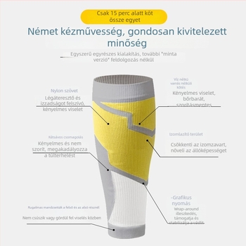 Vádli-kompressziós ujj, uniszex, futáshoz, ugrókötélhez és edzéshez; anyag: nylon, poliészter, spandex