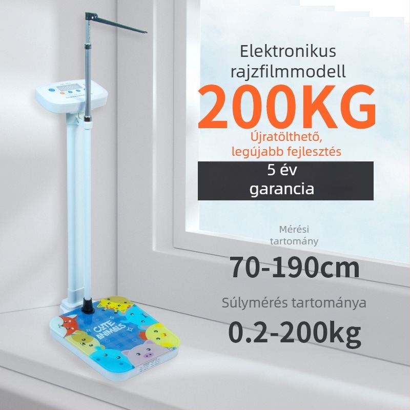 Felnőtt- és gyermek magasság- és testsúly All-in-One mérleg, Modell RTZ001, Gombos üzemmód, Okos mérleg