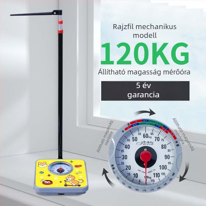 Felnőtt- és gyermek magasság- és testsúly All-in-One mérleg, Modell RTZ001, Gombos üzemmód, Okos mérleg