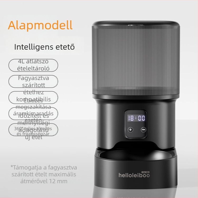 Automata etető kisállatok számára időzítővel, app‑vezérléssel és beépített kamerával – leválasztható kialakítás, alkalmas kutyák és macskák számára, tömeg 2 kg, modell 2512cgcy 5000