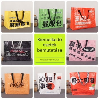 Kézi szövésű PP szövött táska laminált átlátszó réteggel, vízálló, vastagsága 140, tárolásra és csomagolásra