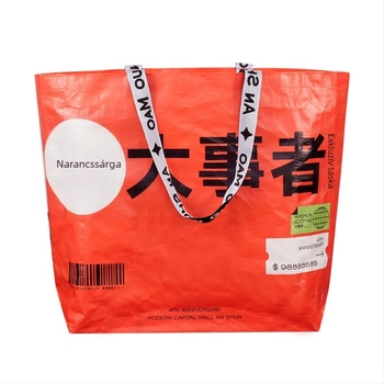 Kézi szövésű PP szövött táska laminált átlátszó réteggel, vízálló, vastagsága 140, tárolásra és csomagolásra