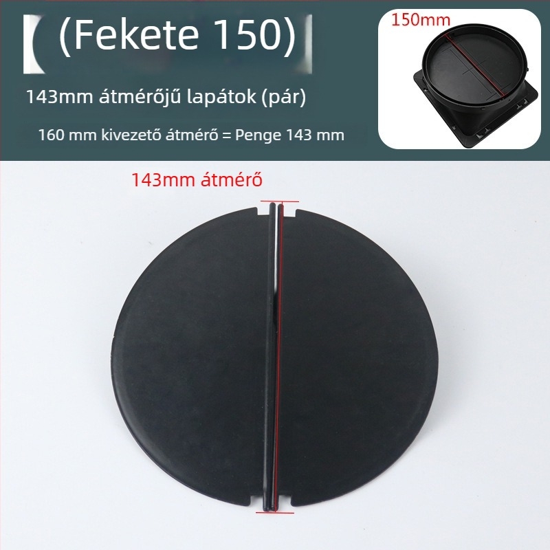 Konyhai páraelszívóhoz tartozó kiegészítők — megerősített ellenáramú szeleppel ellátott légkimeneti rész, kézi szerelés, modell Légkimenet, kód YCF