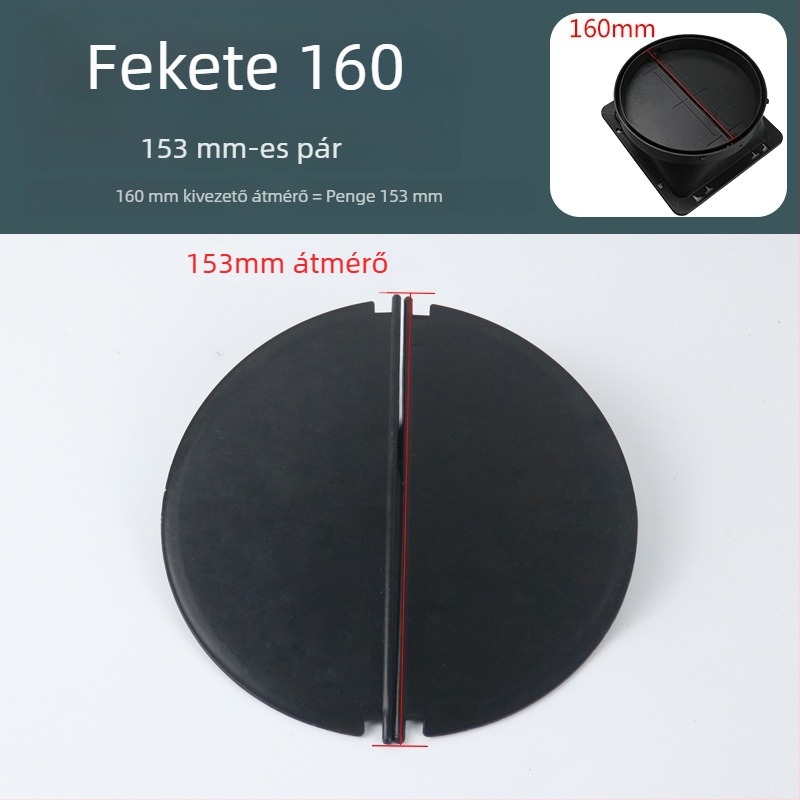 Konyhai páraelszívóhoz tartozó kiegészítők — megerősített ellenáramú szeleppel ellátott légkimeneti rész, kézi szerelés, modell Légkimenet, kód YCF