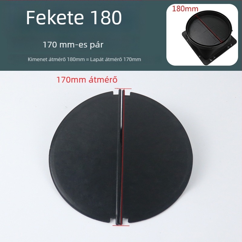 Konyhai páraelszívóhoz tartozó kiegészítők — megerősített ellenáramú szeleppel ellátott légkimeneti rész, kézi szerelés, modell Légkimenet, kód YCF