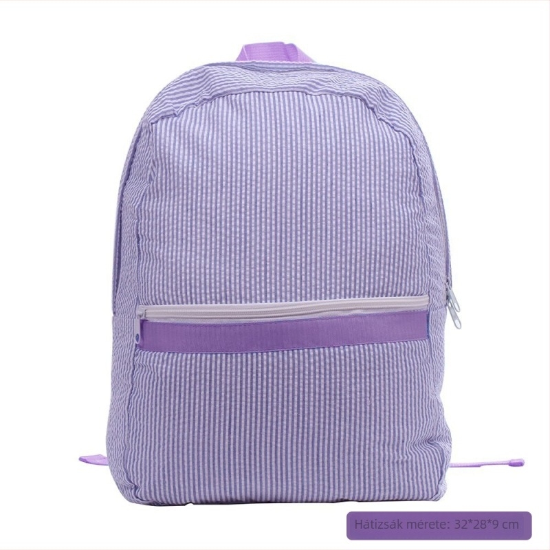 Canvas iskolatáska 20–35L, többszörös funkciójú iskolai hátizsák pelenka- és uzsonnás rekeszével, csíkos minta, ergonómikus hátrész, utcai stílus