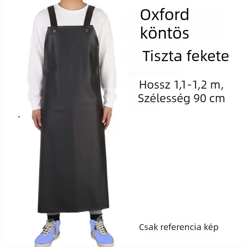 Shuang Yu tehénbőrből készült kötény, sav- és lúgálló, vízálló, olajálló, vastított és hosszabbított kivitel, modell A-001, tömeg 35–88, Alkalmazás: akvakultúra, élelmiszer-feldolgozás, vágóhíd, étterem, kantin