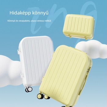 Bőrönd – uniszex, ABS+PC anyag, cipzáras nyitás, univerzális kerekek, csíkos mintázat