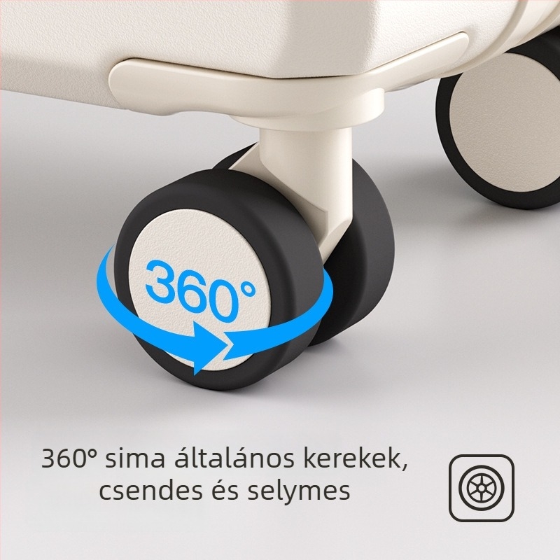 Bőrönd – uniszex, ABS+PC anyag, cipzáras nyitás, univerzális kerekek, csíkos mintázat