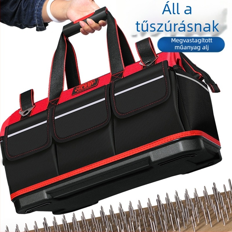 Vezetékes szerelő szerszámos táska – vászon, vízálló, kopásálló, többfunkciós, Yileqi márka