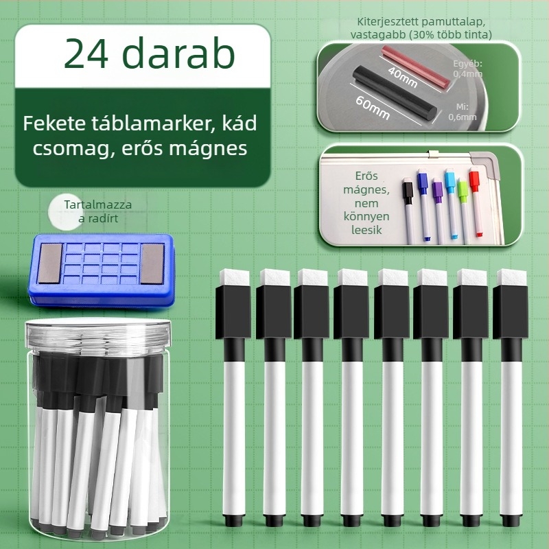 Liangzhi TZETBBB Gyerekeknek szóló törölhető, vízbázisú fehér tábla toll, 0.2 mm, műanyag ház