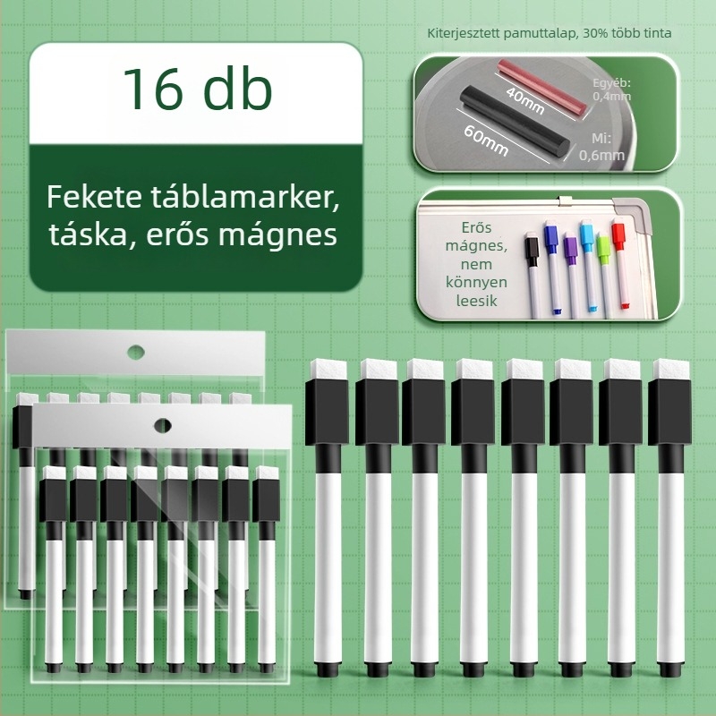 Liangzhi TZETBBB Gyerekeknek szóló törölhető, vízbázisú fehér tábla toll, 0.2 mm, műanyag ház