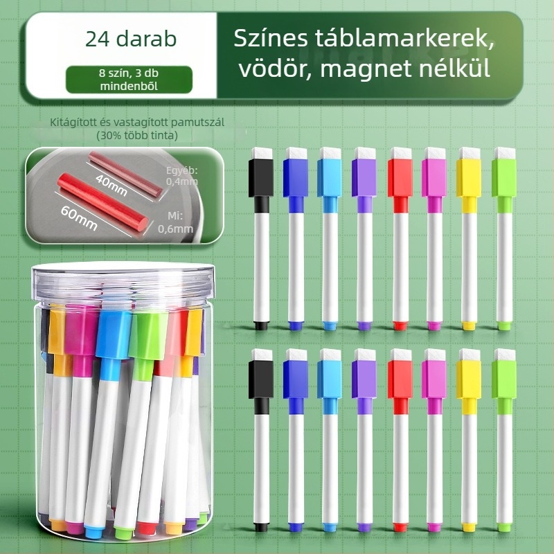 Liangzhi TZETBBB Gyerekeknek szóló törölhető, vízbázisú fehér tábla toll, 0.2 mm, műanyag ház
