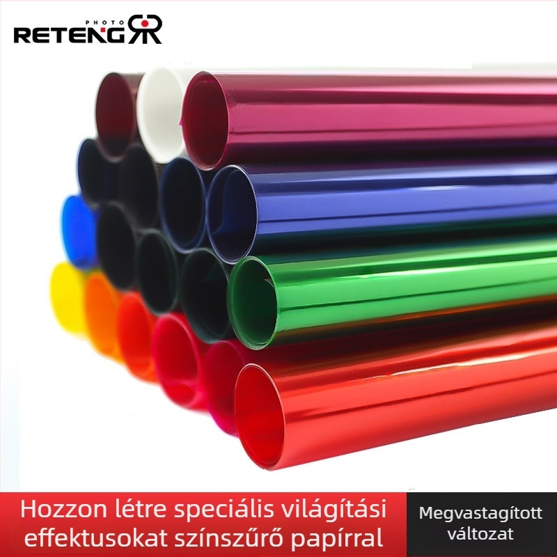 Lámpa kiegészítők – Színfilter papír színpadvilágításhoz, magas átengedő optikai anyag, lehetővé teszi különböző színhőmérsékleteket és világítási effekteket