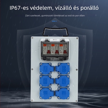 IP65 kültéri vízálló felületszereléses elosztódoboz, háromszintes kiosztóval és szivárgás elleni védelemmel, 220V
