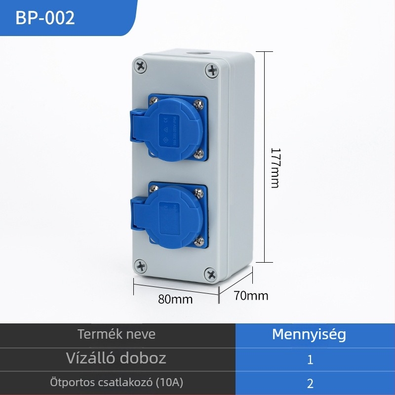 IP65 kültéri vízálló felületszereléses elosztódoboz, háromszintes kiosztóval és szivárgás elleni védelemmel, 220V