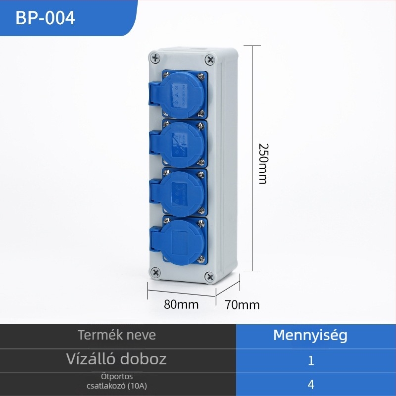 IP65 kültéri vízálló felületszereléses elosztódoboz, háromszintes kiosztóval és szivárgás elleni védelemmel, 220V