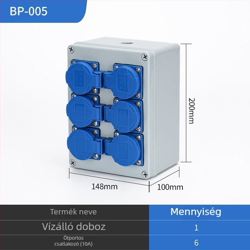 IP65 kültéri vízálló felületszereléses elosztódoboz, háromszintes kiosztóval és szivárgás elleni védelemmel, 220V