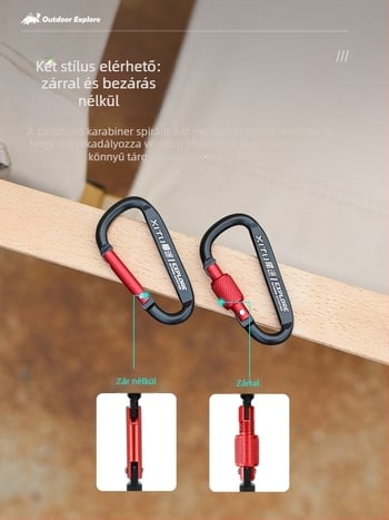 Zárható D-típusú karabiner kulcstartó kültéri használatra – mini stílus