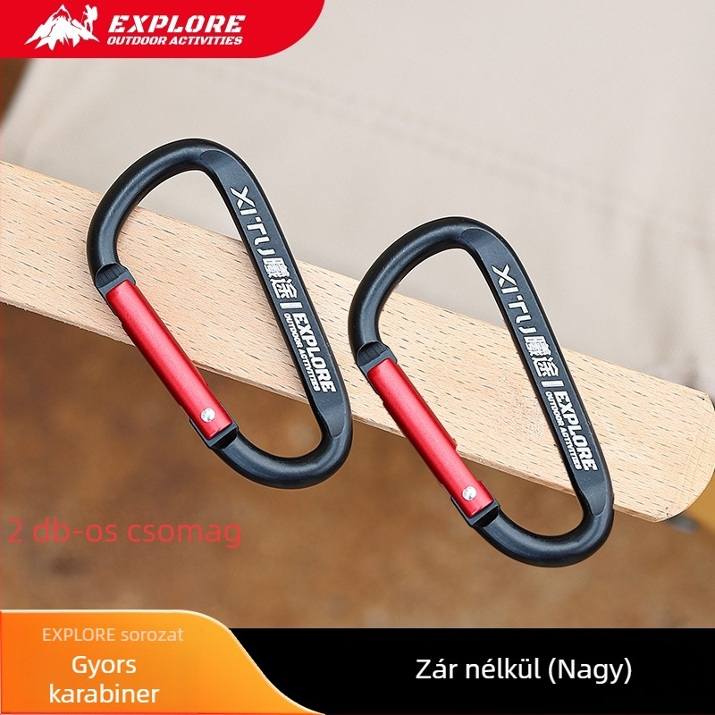 Zárható D-típusú karabiner kulcstartó kültéri használatra – mini stílus