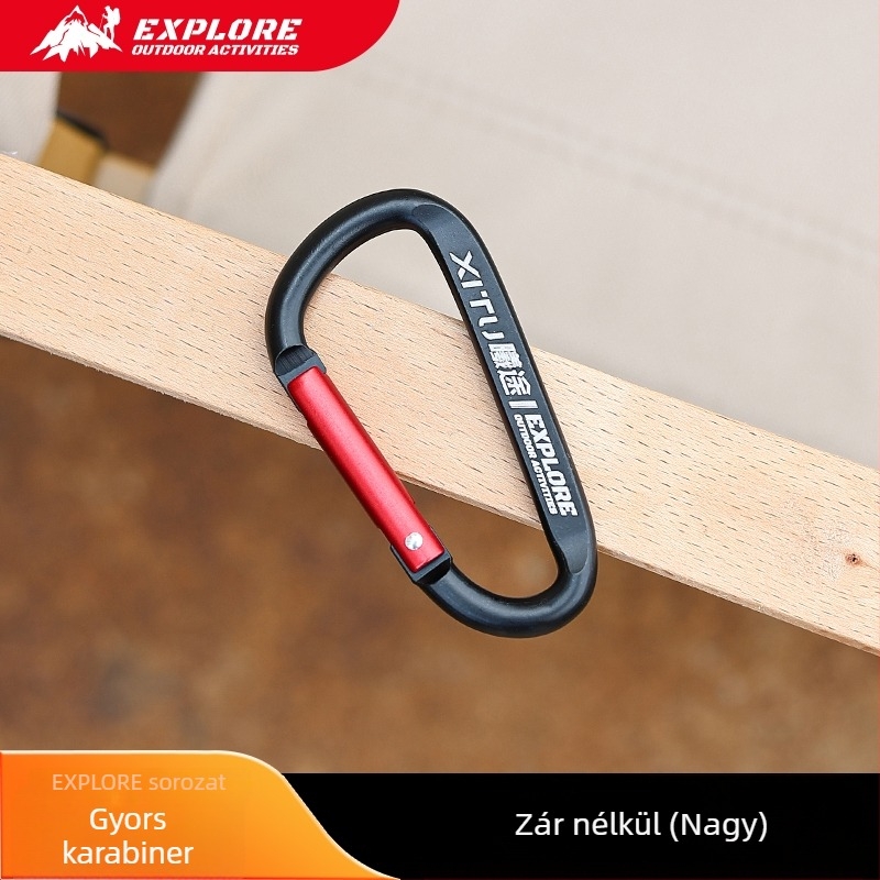 Zárható D-típusú karabiner kulcstartó kültéri használatra – mini stílus