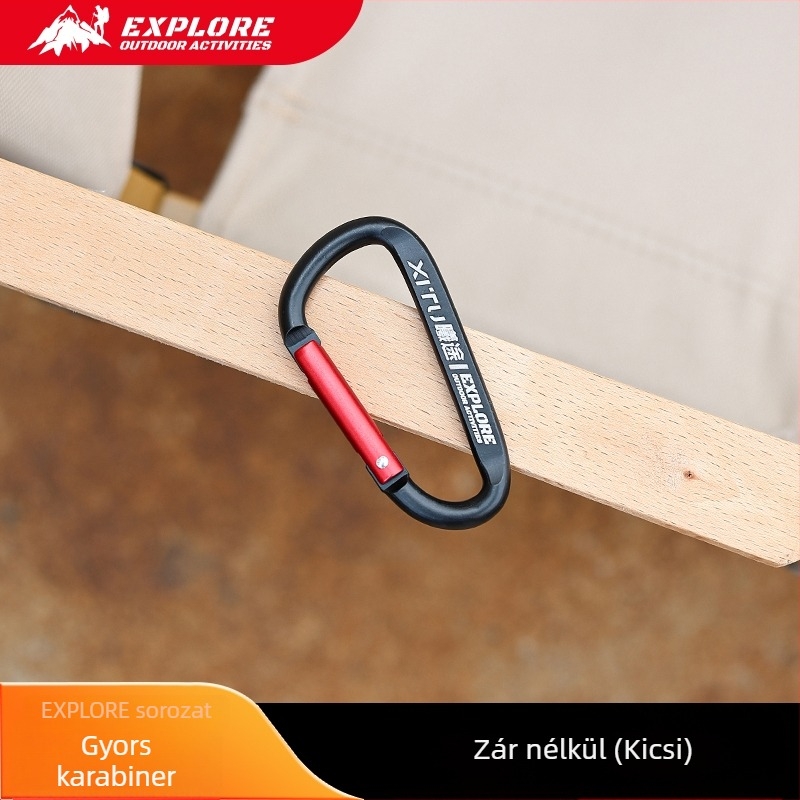 Zárható D-típusú karabiner kulcstartó kültéri használatra – mini stílus