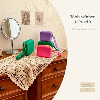 Szilikon pénztárca – mini táska, egyszínű, városi minimalist stílus, uniszex, vízálló tárolás